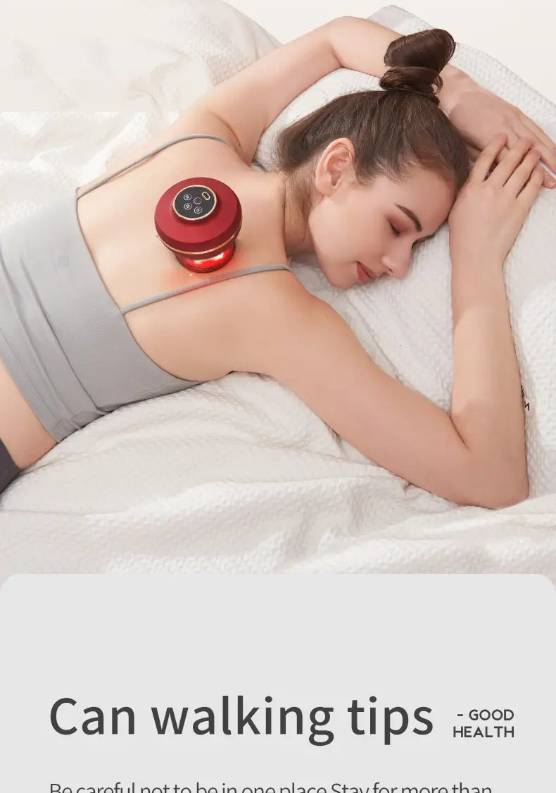 Portable Electric Cupping Massager with Red Light