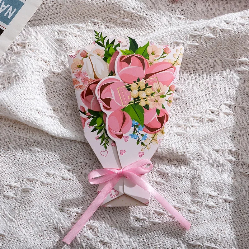 Creative Carnation Thanks Flowers Postcard Exquisite Beautiful Greeting Card Floral Birthday Cards Teacher Day Birthday Gifts
