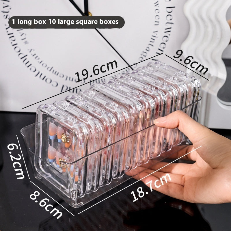 Transparent Manicure Nail Storage Box  Handmade Small Wear Box