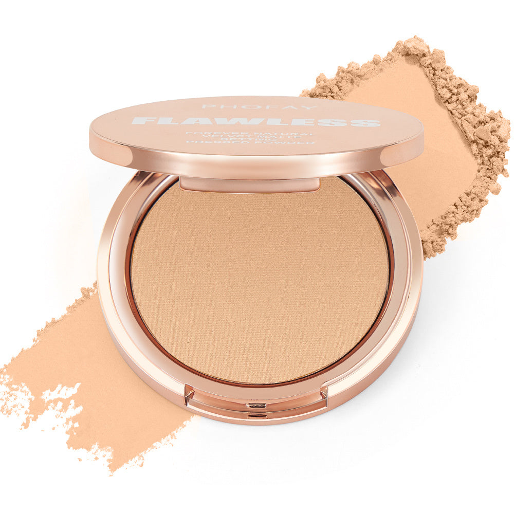 PHOFAY Matte Setting Pressed Powder – Oil Control Face Makeup