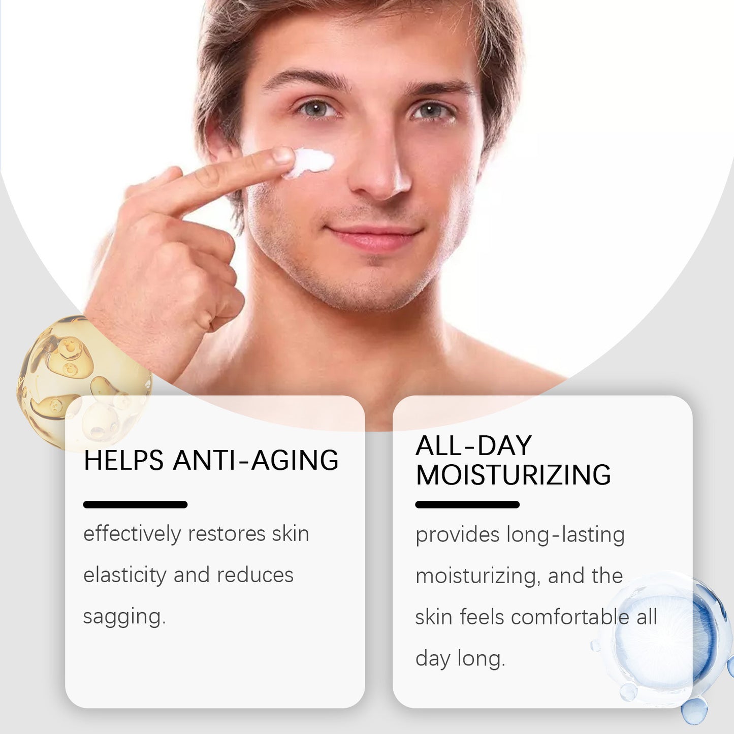 Hyaluronic Acid Hydrating Men's Facial Skin Nourishing Skin Rejuvenation Glow Moisturizing Facial Cream