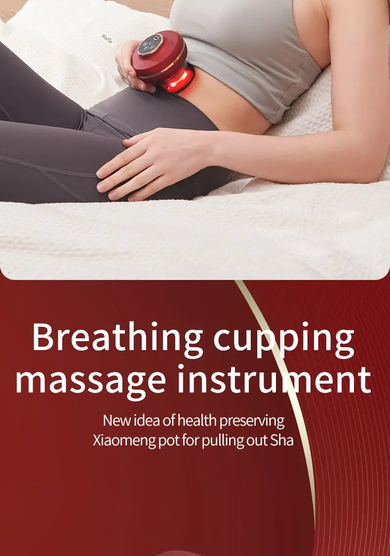 Portable Electric Cupping Massager with Red Light