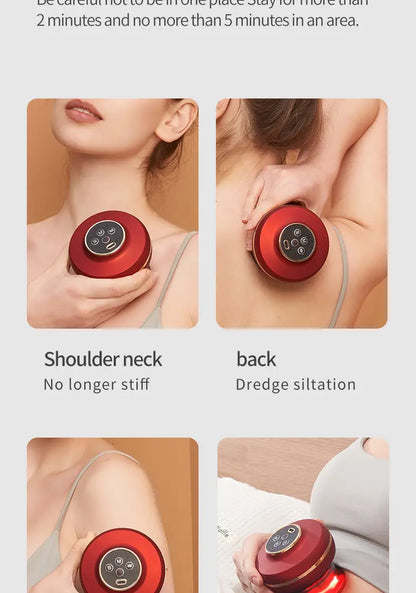 Portable Electric Cupping Massager with Red Light