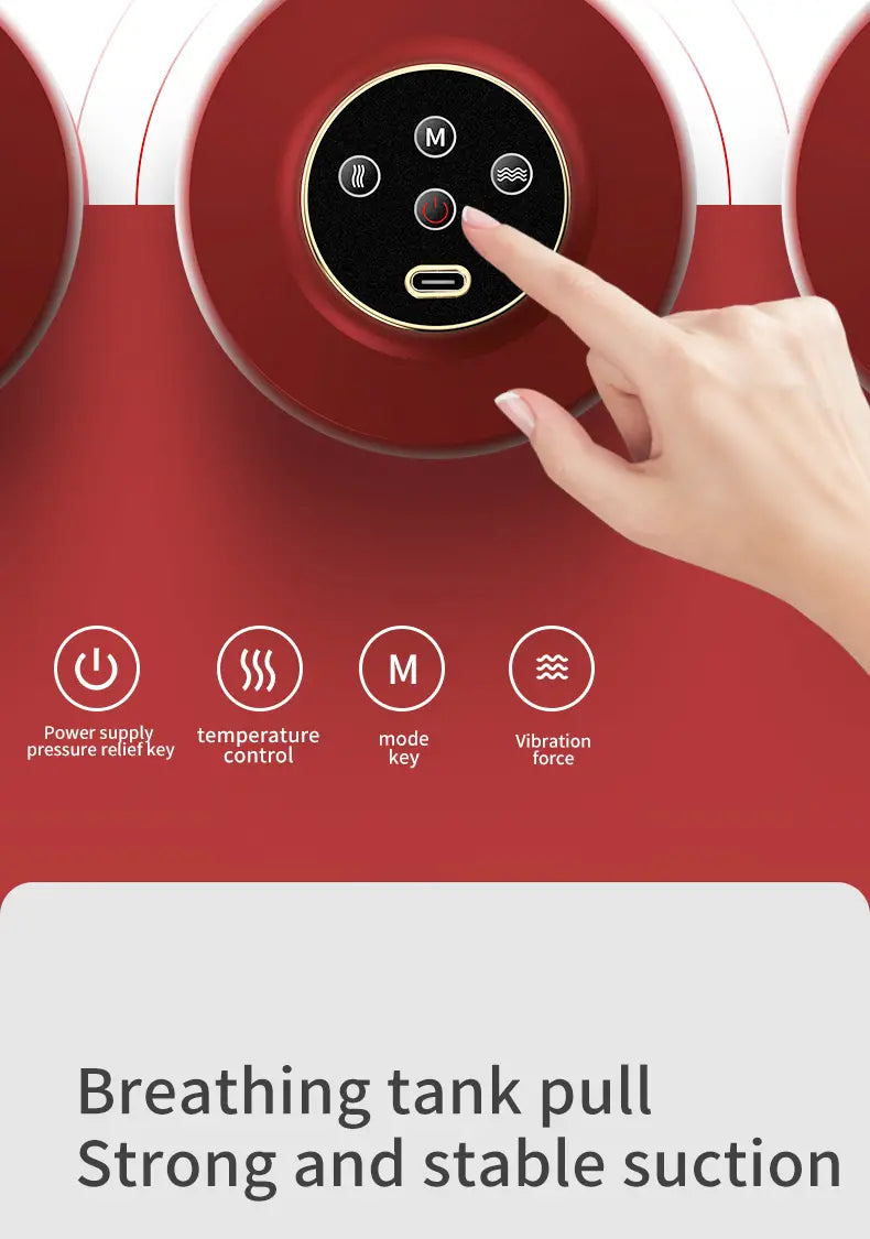 Portable Electric Cupping Massager with Red Light