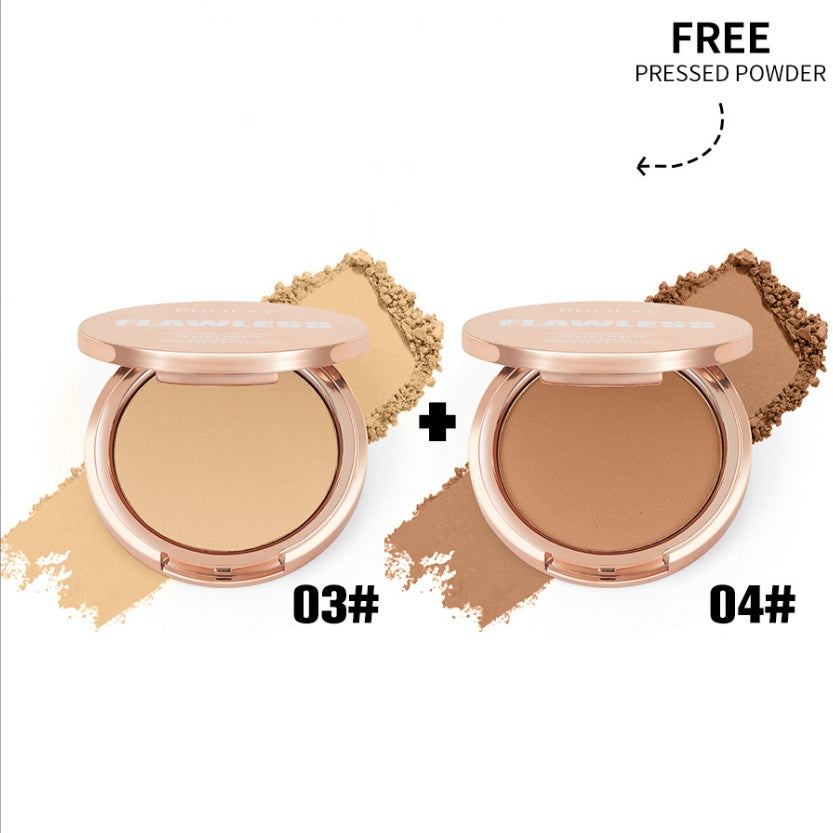 PHOFAY Matte Setting Pressed Powder – Oil Control Face Makeup