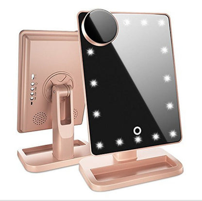 Touch Screen Makeup Mirror With LED Light & Bluetooth Speaker