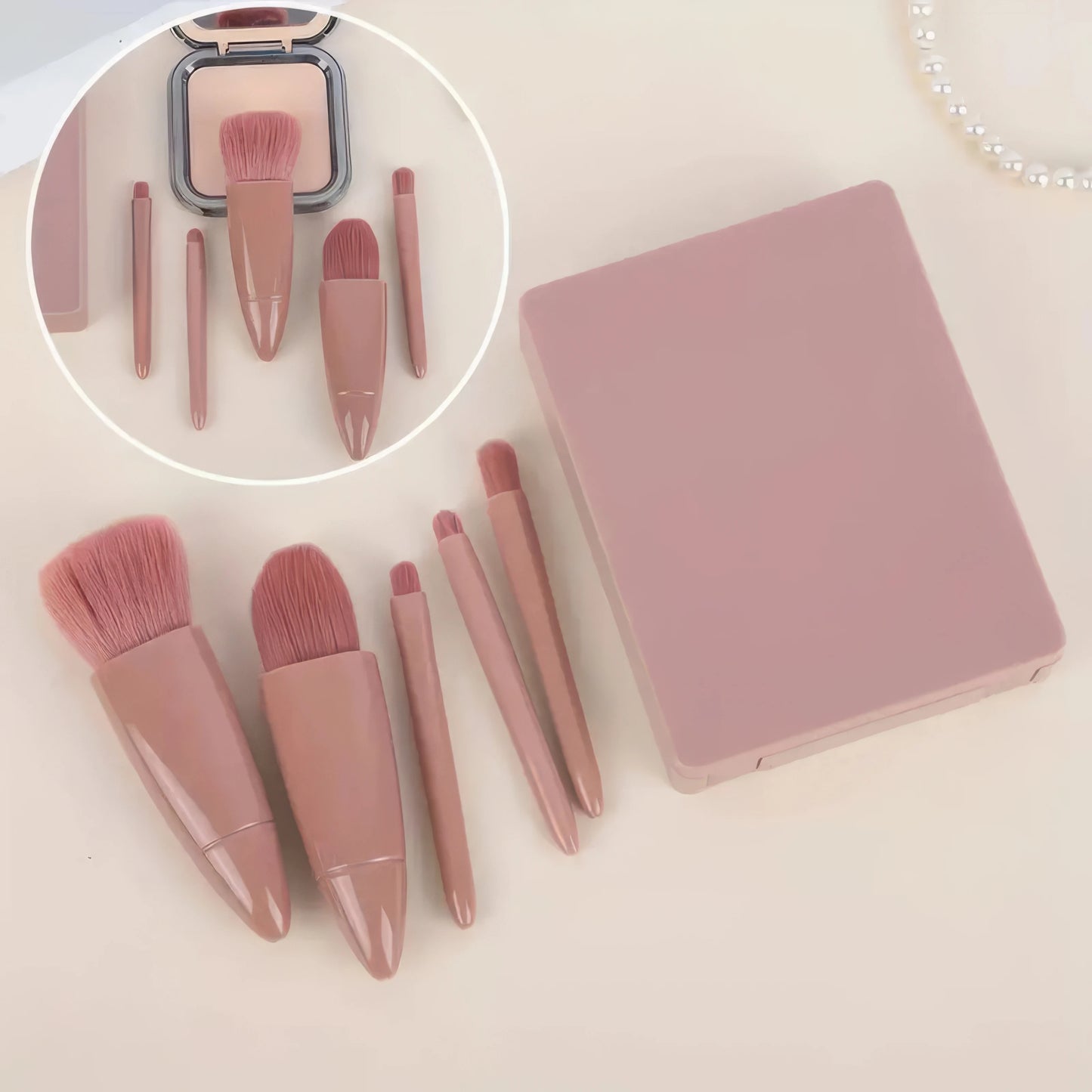 Luxurious Pink Cosmetic Brush Collection for Women - Ultra Soft Synthetic Fiber Brushes- Complete Professional Makeup Kit