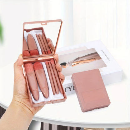 Luxurious Pink Cosmetic Brush Collection for Women - Ultra Soft Synthetic Fiber Brushes- Complete Professional Makeup Kit