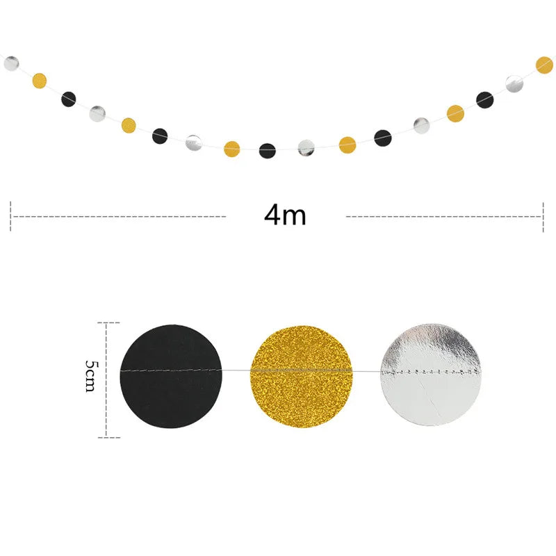 Christmas Decorations for Home Paper Star Dot Garland Flash Banner DIY Birthday Wedding Baby Shower Curtain 2022 Navidad Decor