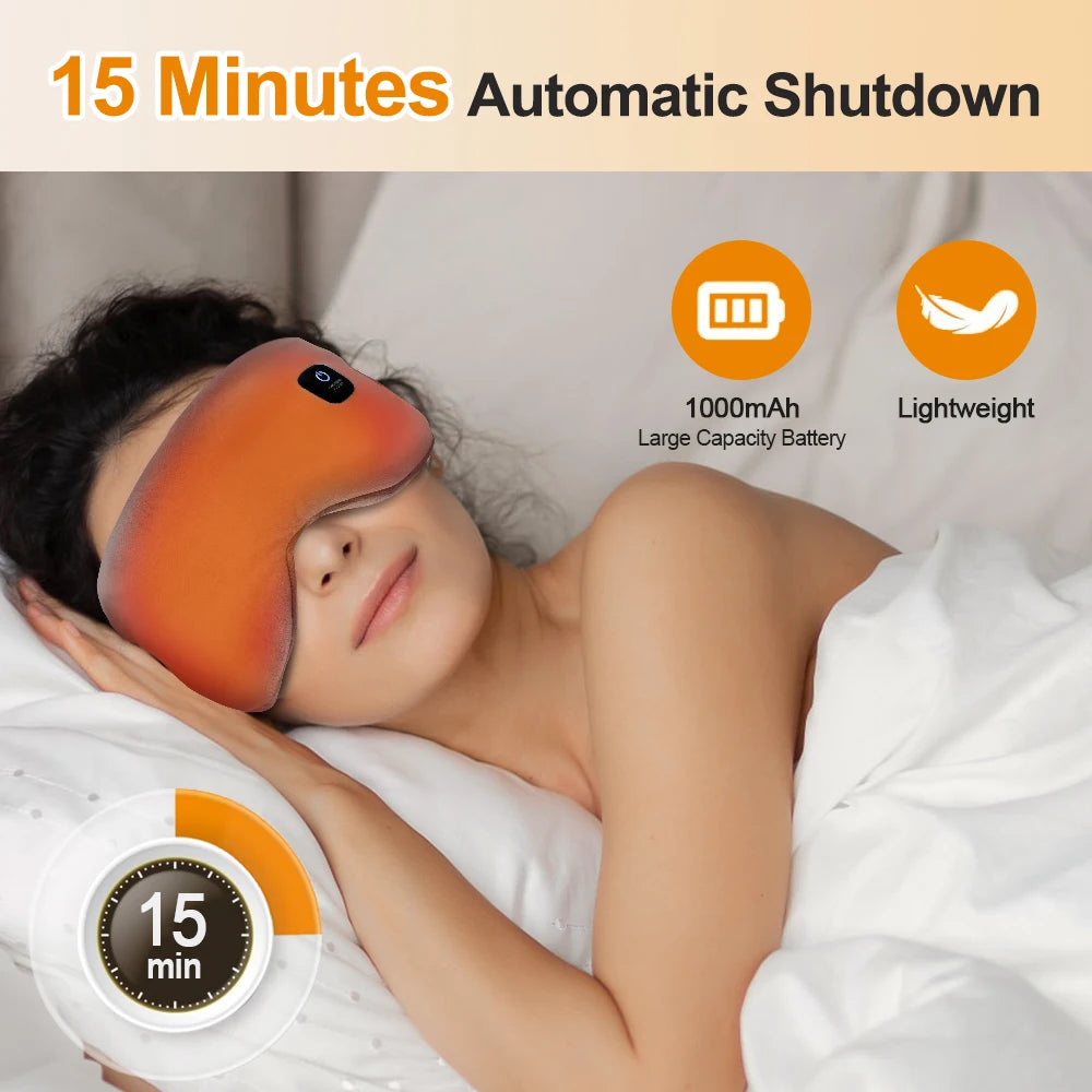 Electric Vibration Eye Massager Heated Eye Mask Wireless Relieve Eye Strain Dark Circles Dry Eye Fatigue Relief Sleeping Mask