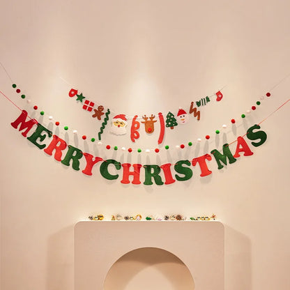 Christmas decorations, tree ornaments, indoor LED lights, pictures, background walls, atmosphere, scenes, decorations and flags.