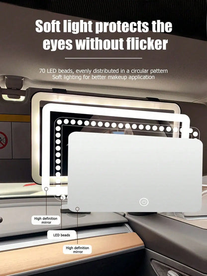 LED Car Sun Visor Vanity Mirror Light – HD Illuminated Makeup Mirror for In-Car Use