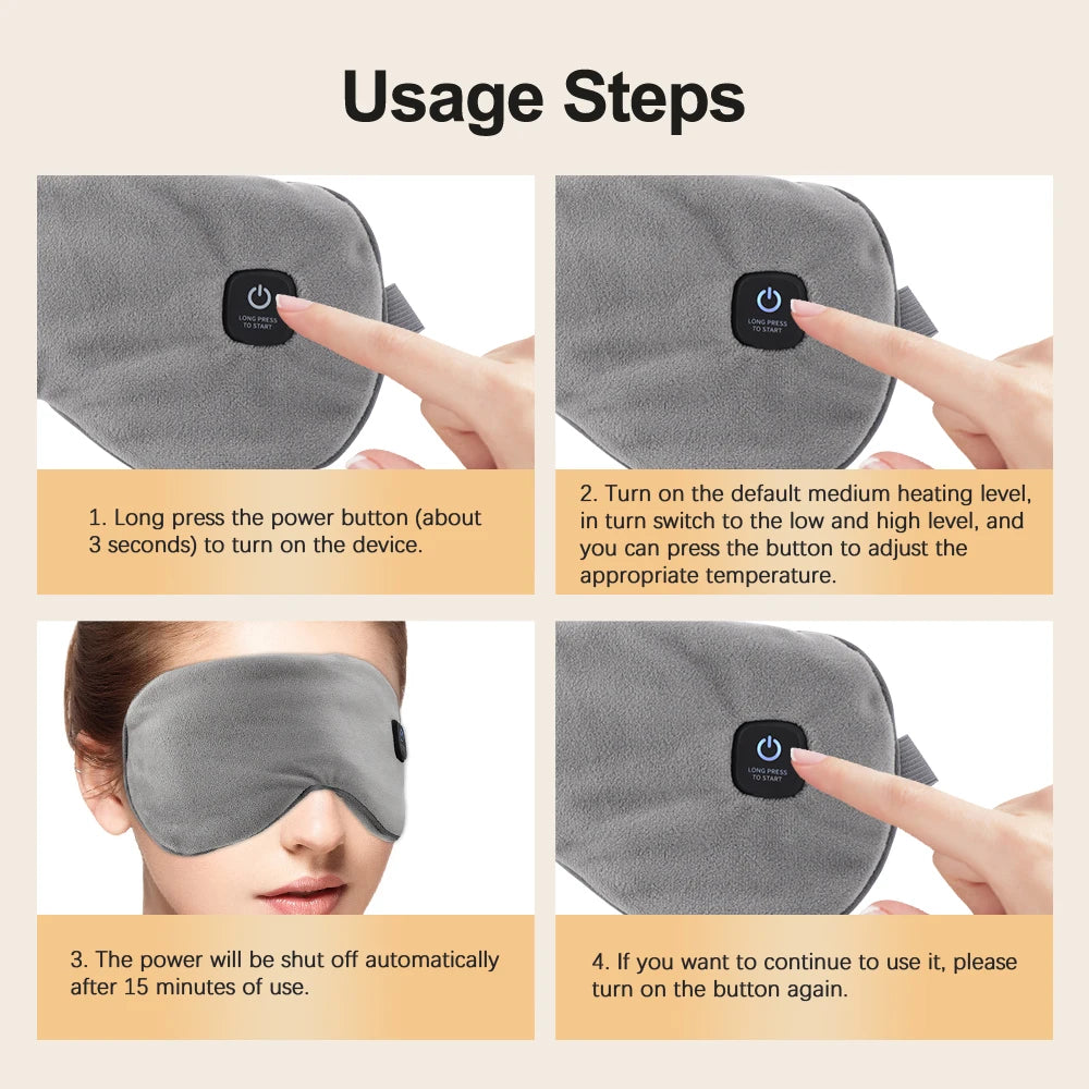 Electric Vibration Eye Massager Heated Eye Mask Wireless Relieve Eye Strain Dark Circles Dry Eye Fatigue Relief Sleeping Mask