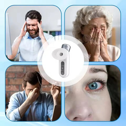 NEW Electric Eye Massager with Nano Steam Hot Compress and Moisturizing Spray Eye Massage Device for Eye Fatigue Relief and Care
