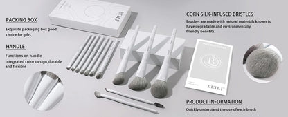 BEILI 12/15 PCS Professional Makeup Brushes Sets Vegan Premium Cosmetics Tool Kakubi Podwer Angled Contour Blush Eyeshadow Brush