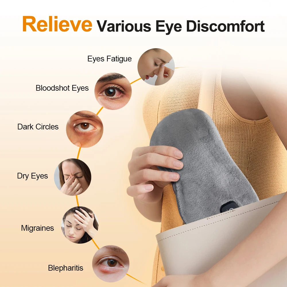 Electric Vibration Eye Massager Heated Eye Mask Wireless Relieve Eye Strain Dark Circles Dry Eye Fatigue Relief Sleeping Mask