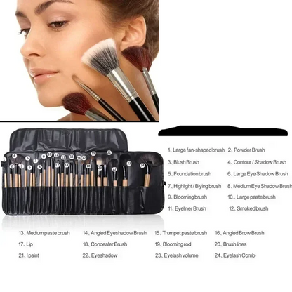 Free Gift Bag and Sponge for 24 pcs Makeup Brush Sets Cosmetics Brushes Eyebrow Powder Foundation Shadows Make Up Tools
