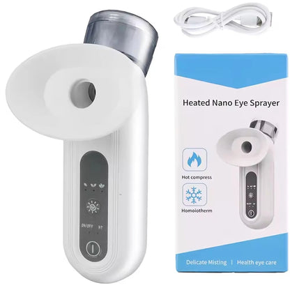 NEW Electric Eye Massager with Nano Steam Hot Compress and Moisturizing Spray Eye Massage Device for Eye Fatigue Relief and Care