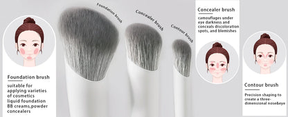 BEILI 12/15 PCS Professional Makeup Brushes Sets Vegan Premium Cosmetics Tool Kakubi Podwer Angled Contour Blush Eyeshadow Brush