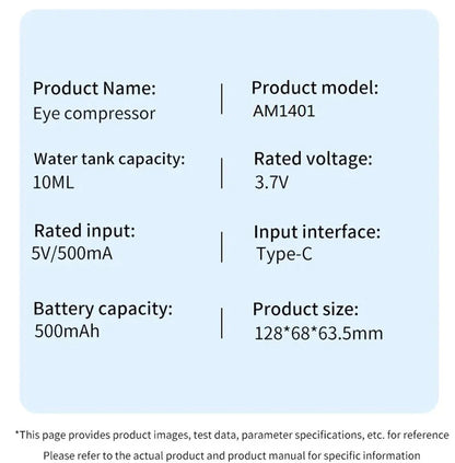 NEW Electric Eye Massager with Nano Steam Hot Compress and Moisturizing Spray Eye Massage Device for Eye Fatigue Relief and Care