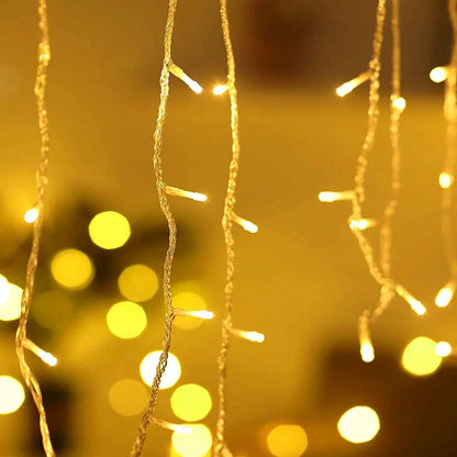 3.5M-40M LED Icicle Curtain String Fairy Lights Garland Outdoor Christmas Lights New Year Birthday Wedding Street Holiday Decor