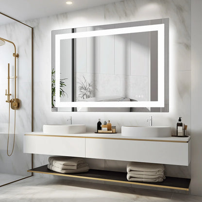 JHK 36"x 24"LED Bathroom Vanity Mirror for Wall Memory Function Tempered Glass with Front Light and Backlit For Living Room
