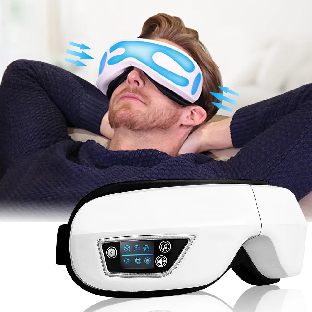 4 Modes Eye Massager Bluetooth Music Air Pressure Vibration Massage Relax Glasses Electric Eyes Care Device Relieve Fatigue
