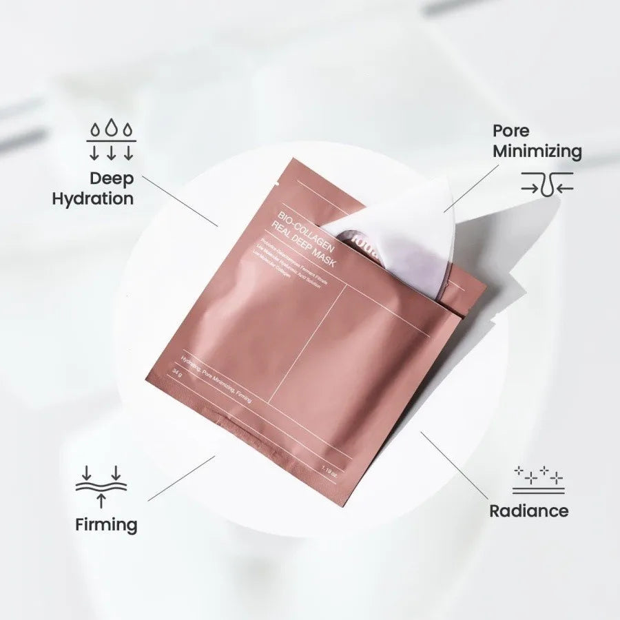 1/4/10PCs Bio Collagen Face Mask Shrink Pores Deep Hydrating Overnight Mask Moisturizing Refreshing Brightening Face Skin Care