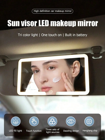 LED Car Sun Visor Vanity Mirror Light – HD Illuminated Makeup Mirror for In-Car Use