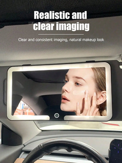 LED Car Sun Visor Vanity Mirror Light – HD Illuminated Makeup Mirror for In-Car Use
