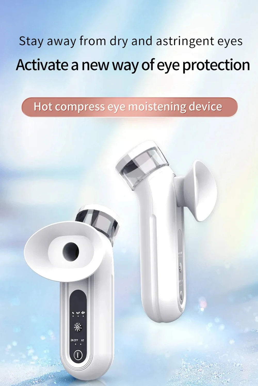 NEW Electric Eye Massager with Nano Steam Hot Compress and Moisturizing Spray Eye Massage Device for Eye Fatigue Relief and Care