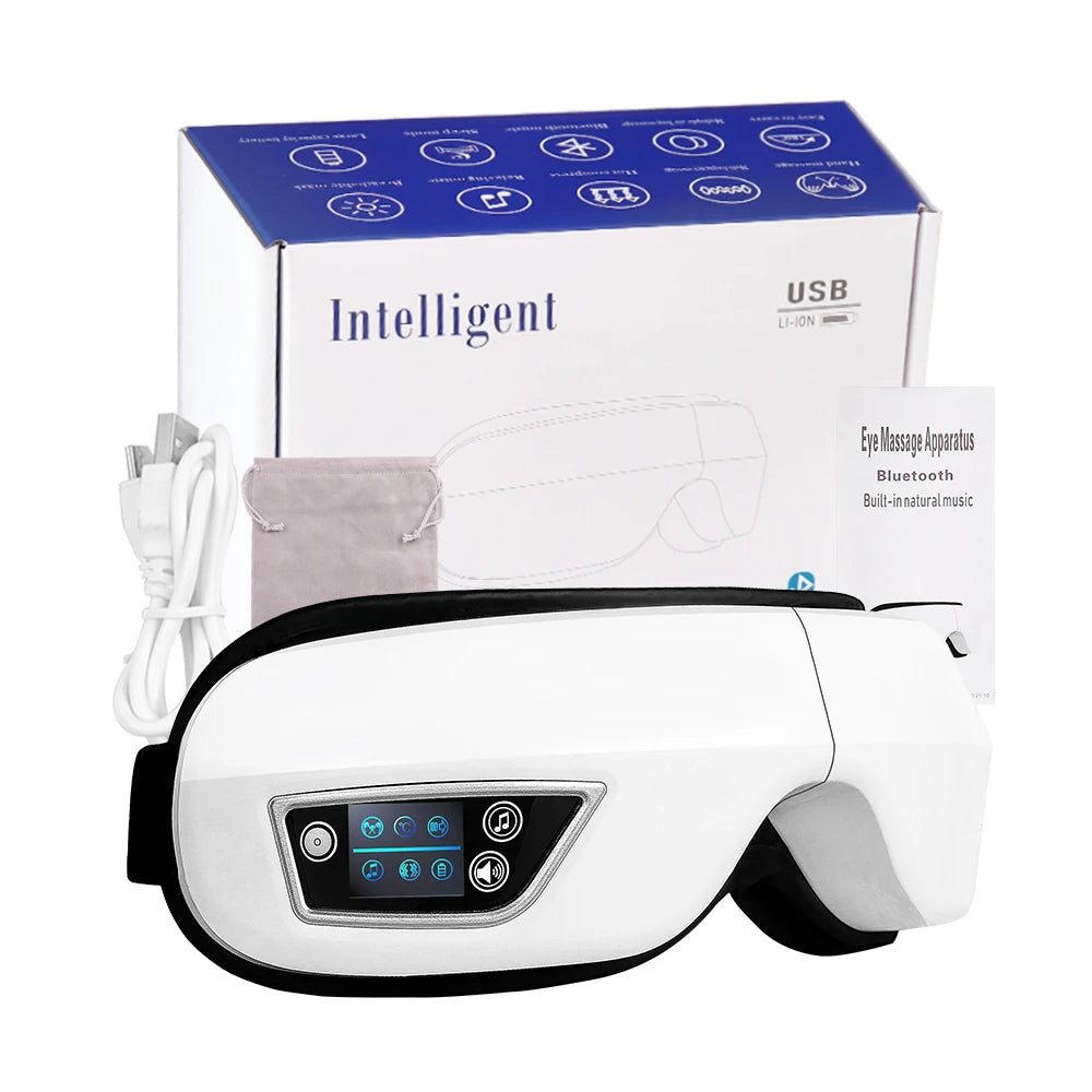 4 Modes Eye Massager Bluetooth Music Air Pressure Vibration Massage Relax Glasses Electric Eyes Care Device Relieve Fatigue