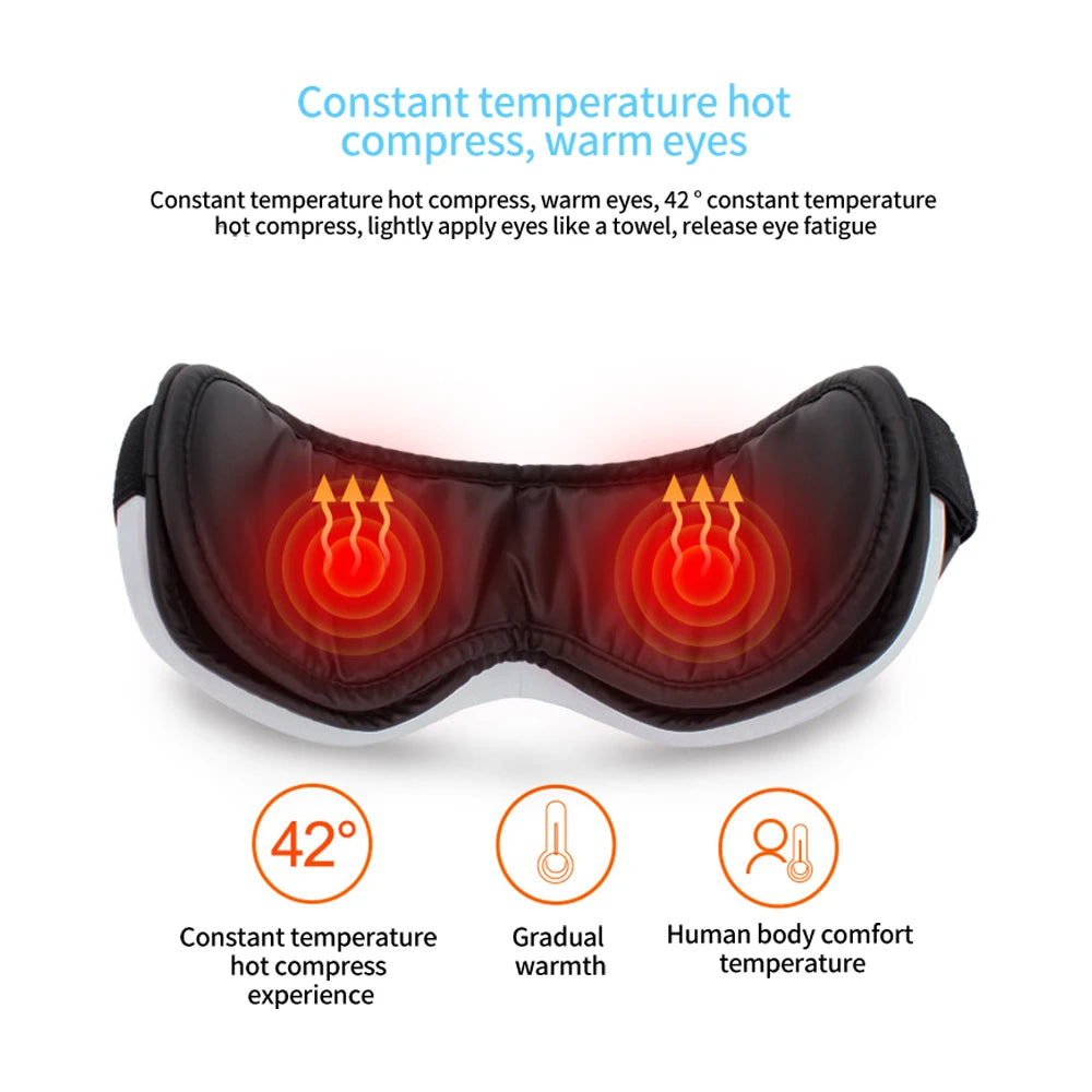 4 Modes Eye Massager Bluetooth Music Air Pressure Vibration Massage Relax Glasses Electric Eyes Care Device Relieve Fatigue