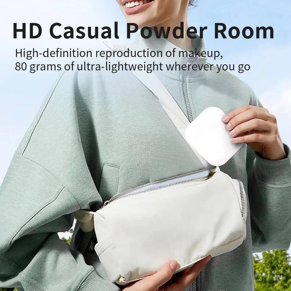 Compact Mini Gift Vanity Folding Cosmetic Mirror with Lights Portable Hand Held Small Pocket Travel Makeup Mirror 2X magnifying