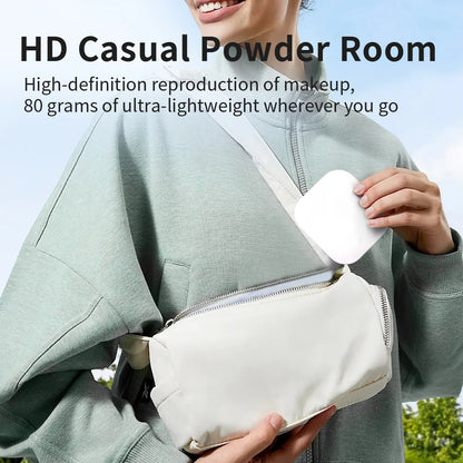 Compact Mini Gift Vanity Folding Cosmetic Mirror with Lights Portable Hand Held Small Pocket Travel Makeup Mirror 2X magnifying