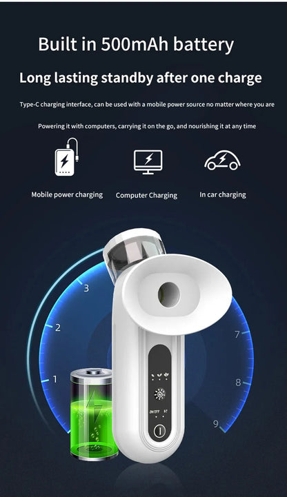 NEW Electric Eye Massager with Nano Steam Hot Compress and Moisturizing Spray Eye Massage Device for Eye Fatigue Relief and Care