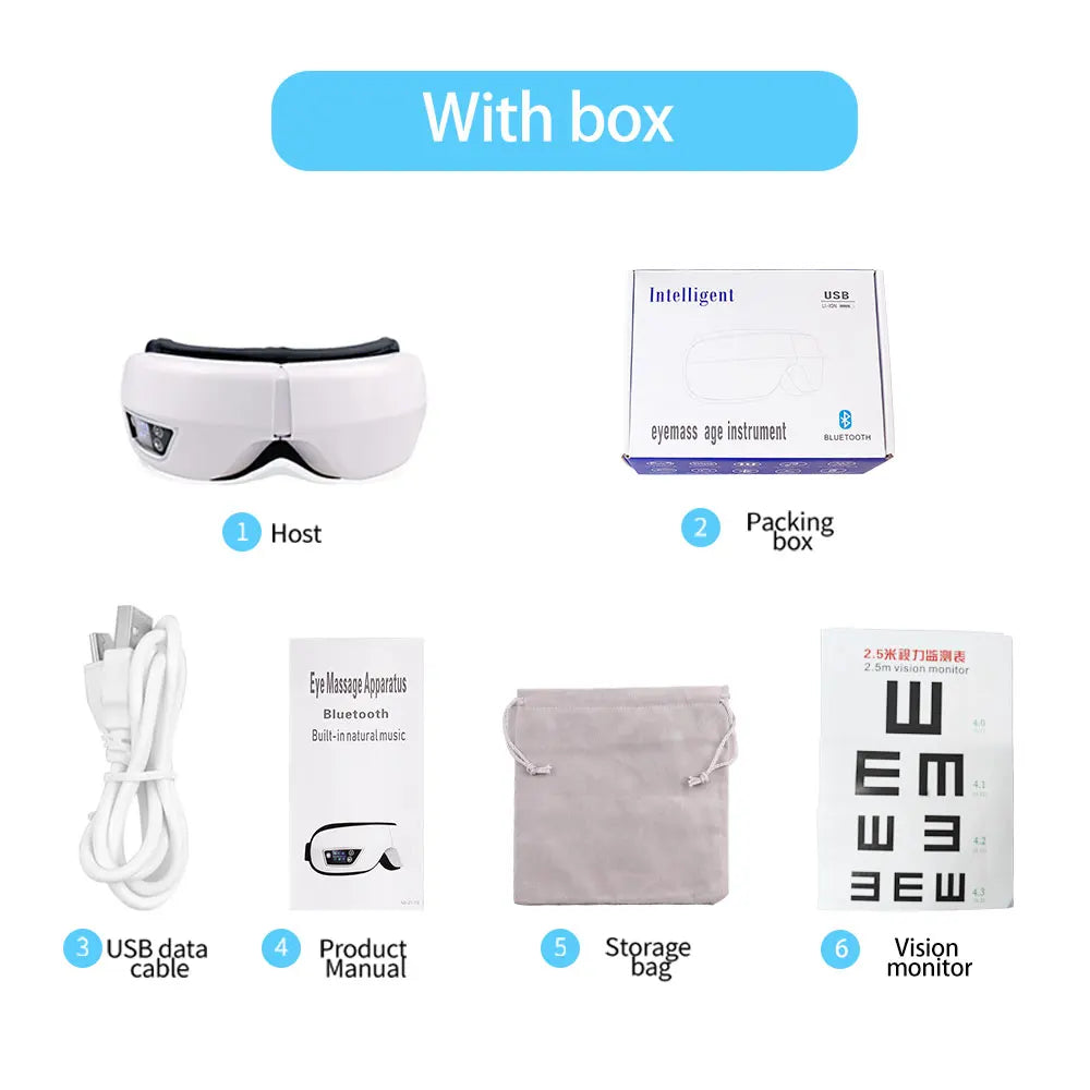 4 Modes Eye Massager Bluetooth Music Air Pressure Vibration Massage Relax Glasses Electric Eyes Care Device Relieve Fatigue