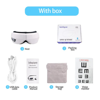 4 Modes Eye Massager Bluetooth Music Air Pressure Vibration Massage Relax Glasses Electric Eyes Care Device Relieve Fatigue