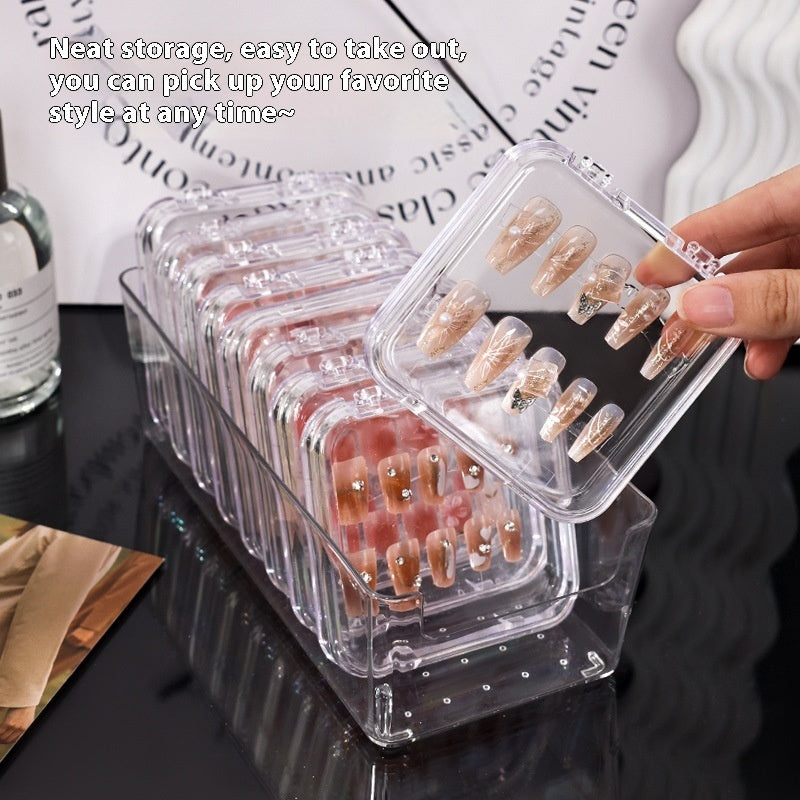Transparent Manicure Nail Storage Box  Handmade Small Wear Box