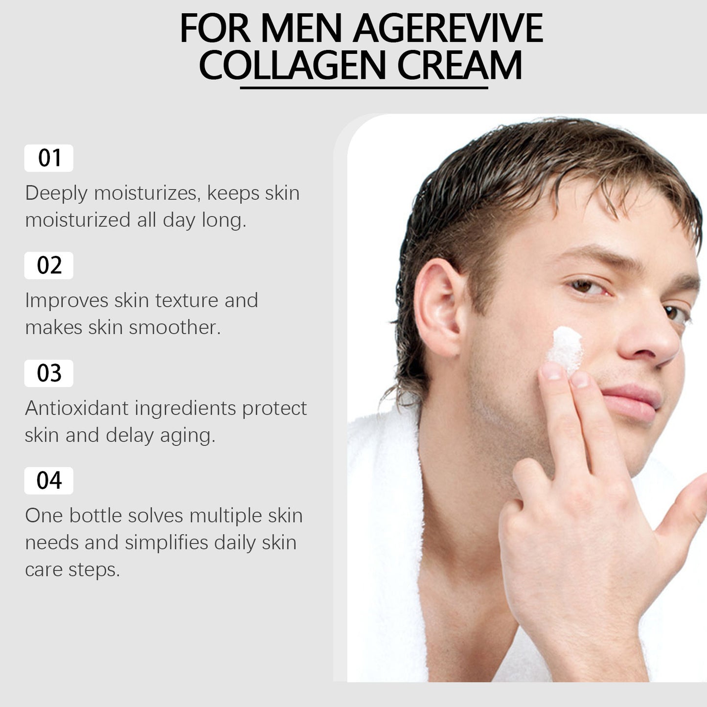 Hyaluronic Acid Hydrating Men's Facial Skin Nourishing Skin Rejuvenation Glow Moisturizing Facial Cream