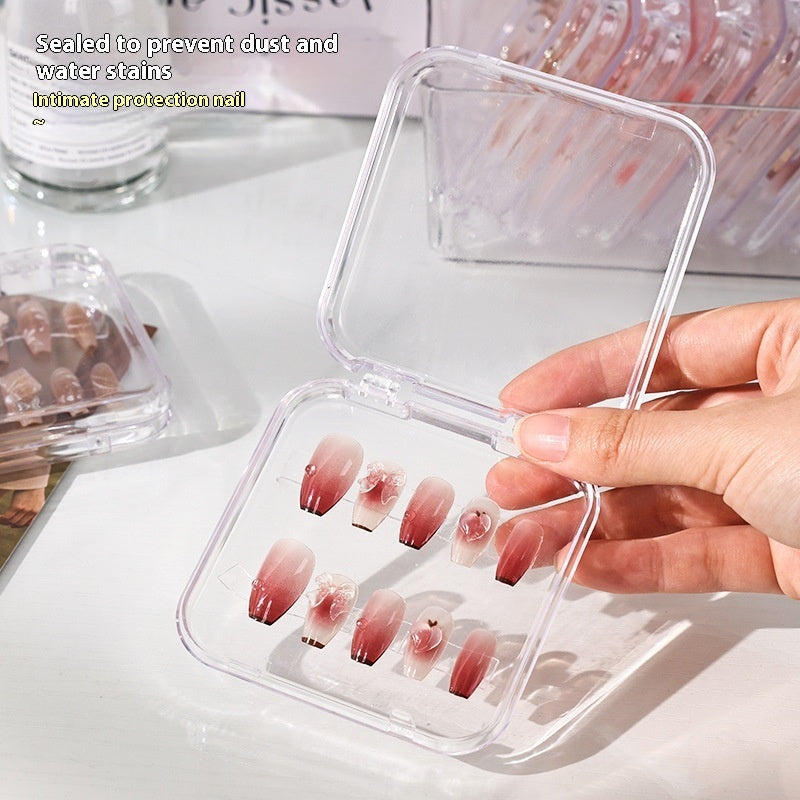 Transparent Manicure Nail Storage Box  Handmade Small Wear Box
