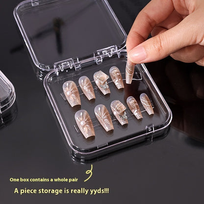 Transparent Manicure Nail Storage Box  Handmade Small Wear Box